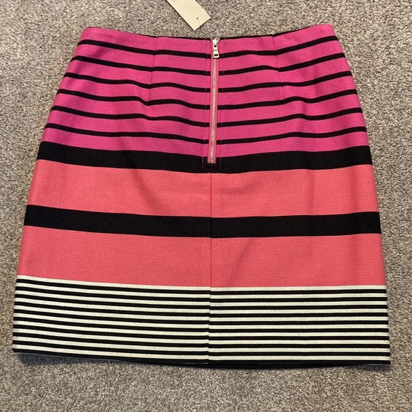 NWT LOFT Pink Color Block Stripe Skirt 2P - Picture 11 of 16